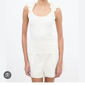 Zimmermann Dancer Scoop Neck Ruffle Tank Top